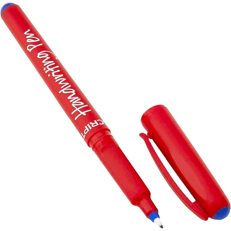 (Pack of 10) Manuscript Blue Handwriting Pens Comfort Grip School