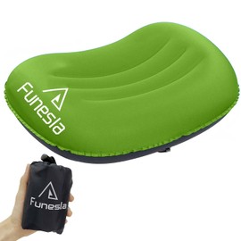 Funesla Ultralight Camping Pillow, Compressible, Lightweight Inflatable Pillow for Camping, Small Travel Camping Pillow for Adults Kids, Backpacking, Hiking, Beach-Green