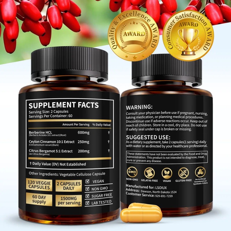 Lsoiux Berberina Liposomal 1500mg Con Canela 120 Cápsulas