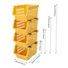 RENFANSHOP 4-Pack Stackable Plastic Storage Baskets - Open Front Organizer