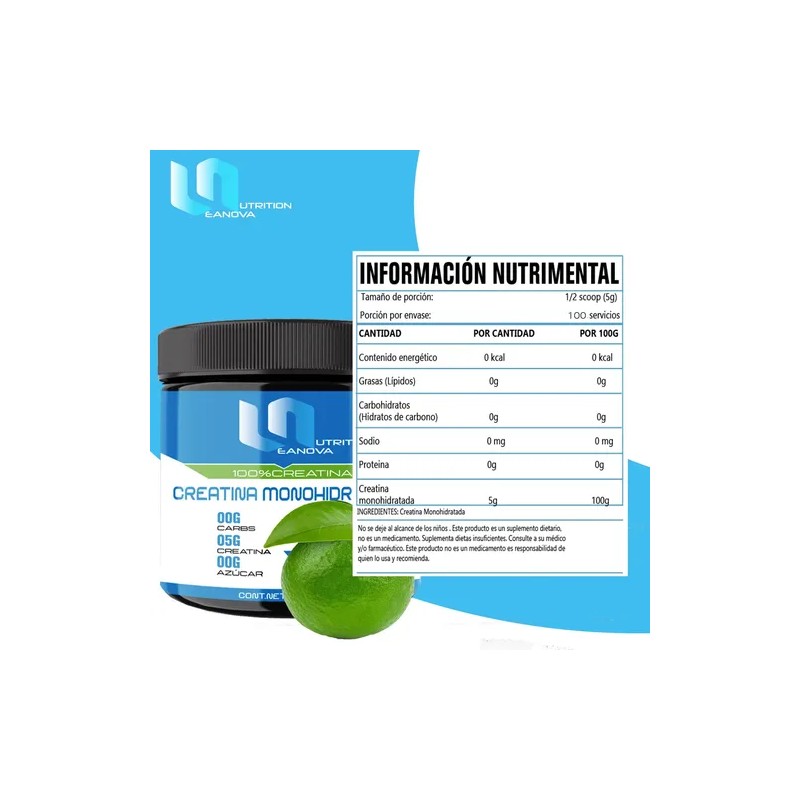 Suplemento Creatina Monohidratada Leanova 500 G 100serv