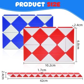 Ainiv Magic Snake, Magic Snake, Set of 2 with 24 Blocks per Snake, Party Bag Children's Birthday, Puzzle Games for Children and Adults, School Cone Filling Gifts for School Enrolment Fidget Toy