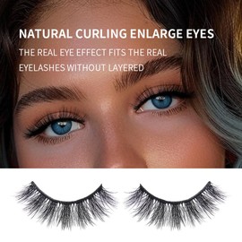 AKARA Natural Eyelashes, 7 Pairs, 3D False Eyelashes, Fake Lashes, Faux Mink False Eyelashes (3D-BN02)