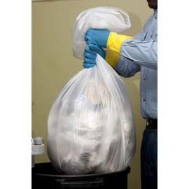 Aluf Plastics 44 Gallon 1.5 MIL (eq) Clear Heavy Duty Garbage Bags - 37" x 48" - Pack of 100 - For Industrial, Recycling, Storage, & Outdoor