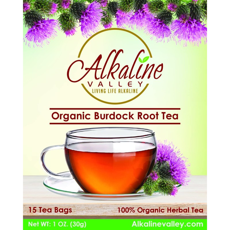 Burdock Root Tea Organic - 100% Alkaline - 15 Unbleached/Chemical-Free