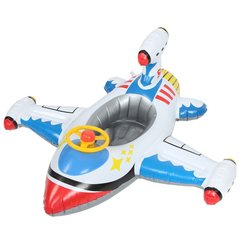 Inflatable Airplane Swimming Ring Inflated Plane Swim Float Seat with