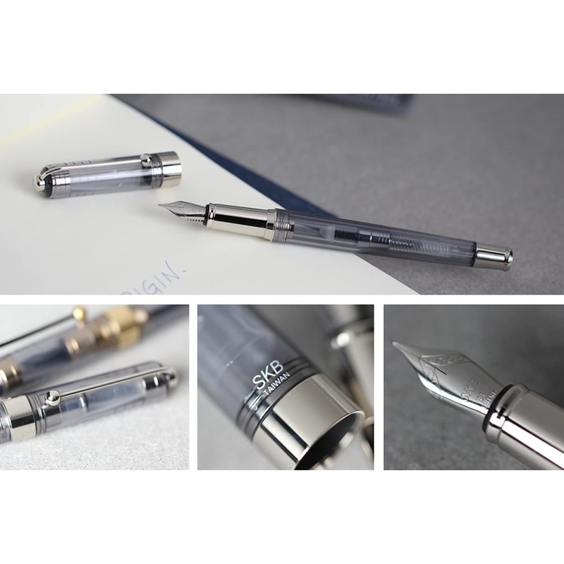 SKB Fountain Pen Fine-Point EF Smoke Silver RS705 SLV