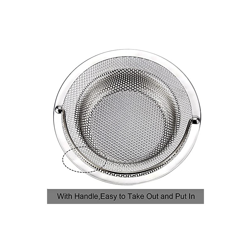 Kitchen Sink Strainer, 2-Pack Sink Strainer Basket with Handle, 4.5"