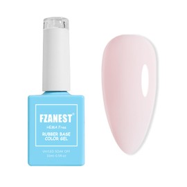FZANEST Hema-Free Rubber Base Builder Gel, Light Pink Nude Gel Nail Polish, Natural French Tip Base Colours, Nail Polish for Nails, Strengthener Extension, Soak Off (Light Pink)