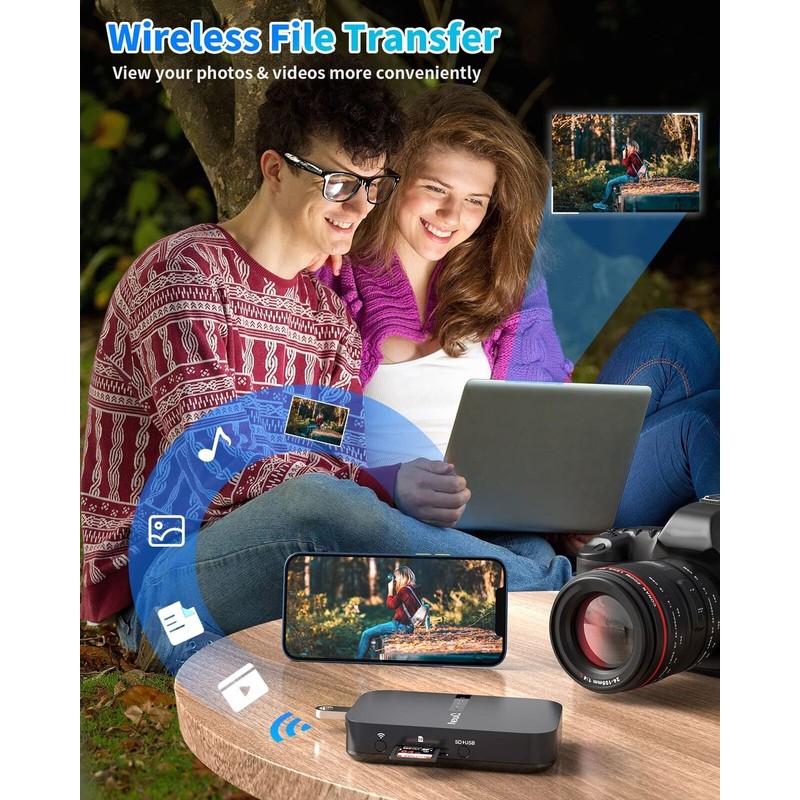 NewQ Filehub AC750 Travel Router: Portable Hard Drive SD Card