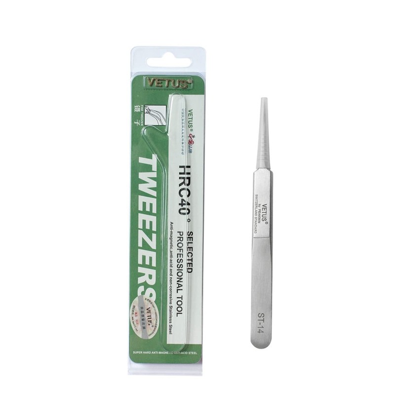 P-Beauty Cosmetic Accessories Vetus Eyelash Tweezers for Eyelash Extension ST-14,