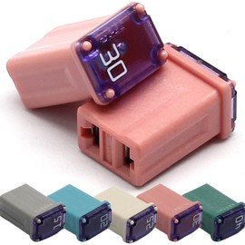Opfiue 25 PCS 15A 20A 25A 30A 40A Micro Cartridge Fuses,Multi Color FMM Fuse Kit for Cars SUVs Trucks