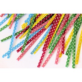 Kids B Crafty 50 Polka Dot Twist Ties For Cone Party Bags Cello Cellophane Bags Assorted Colours