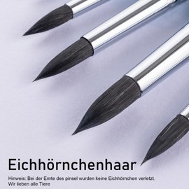 COOZEE Professional Brush Set, 8-Piece Round Tip Brush Set, Wooden Handle Artist Brush Made of Natural Squirrel Hair, Perfect for Watercolour Painting (Blue Handle)