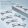LUFF 6Pack Blue Light Blocking Reading Glasses Men Women-Ultra-Light Unbreakable