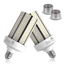 Led Corn Light Bulb-2 Pack 400W Equivalent Energy Saving, 4000K 5000lm Bright led Light Bulbs, 40W E27 Base(with E40 convertor) for Warehouse, Factory, Illuminating Large Areas, Parking Lots