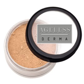 Ageless Derma Mineral Face Powder Foundation Makeup. Natural Full Coverage Loose Foundation with Vitamin and Green Tea. Made in USA