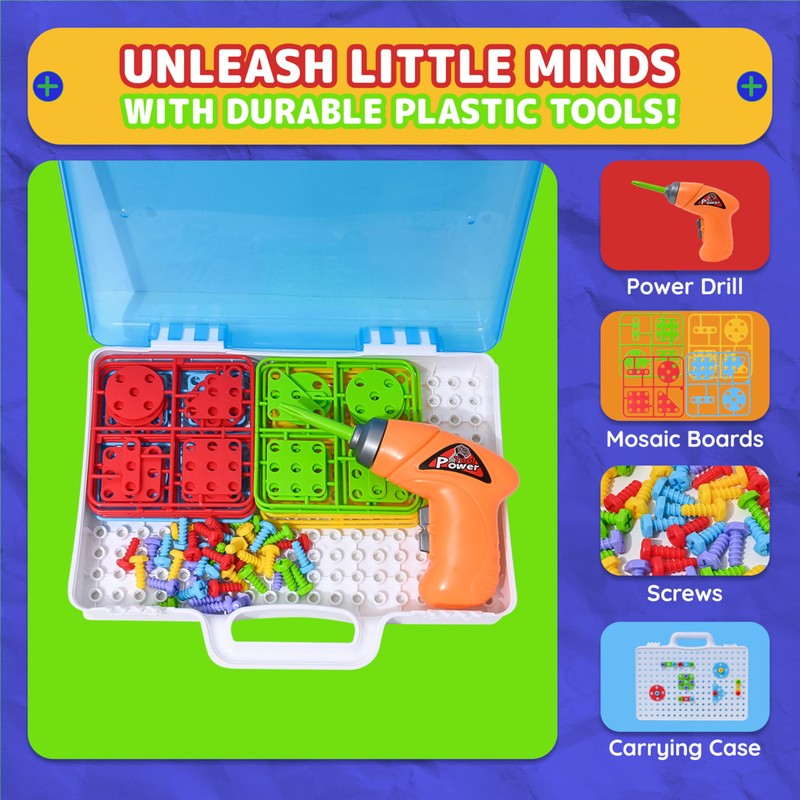 Drill & Build Toy STEM Set Creative Educational with Real