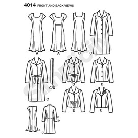 Simplicity Karen Z Pattern 4014 Women's Unlined Coat, Jacket and Lined Dress Sizes 20W-28W