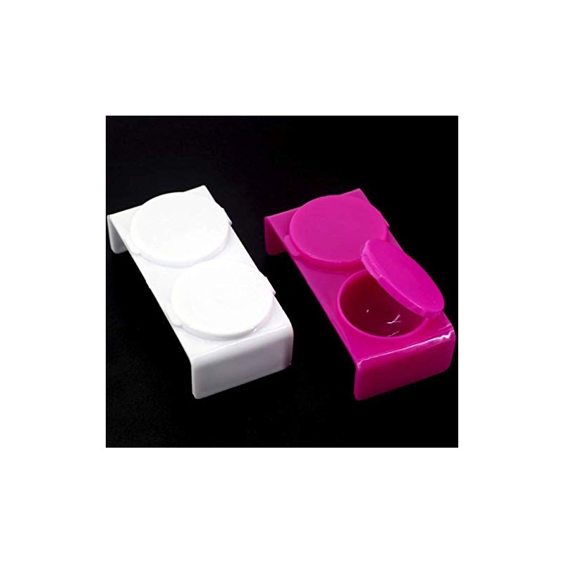 LASSUM 2PCS Double Cup Plastics Nail Art Cup Bowl Soaking