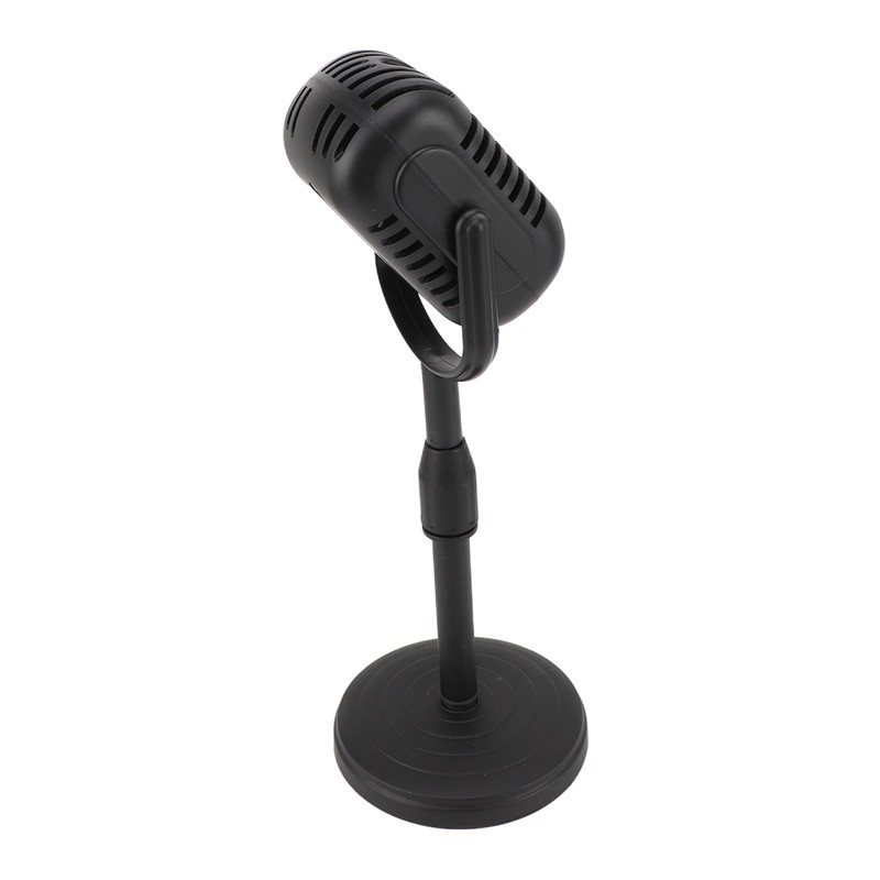 Antique Microphone Decor with Stand Black Realistic Lightweight Retro Microphone