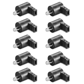 10 x DIN Speaker Plugs with Screw Connection Angled 90° Screwable Kink Protection 2.2 mm Boxes Audio Adapter Cable Connection Speaker Plug Black Pack of 10