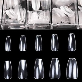 500 Pcs Nails Uñas Postizas Full Cover Nail Uñas Falsas Puntas de Uñas Postizas Uñas Uñas Postizas de Gel Art Tips Sets Funda Completa Uñas Postizas p
