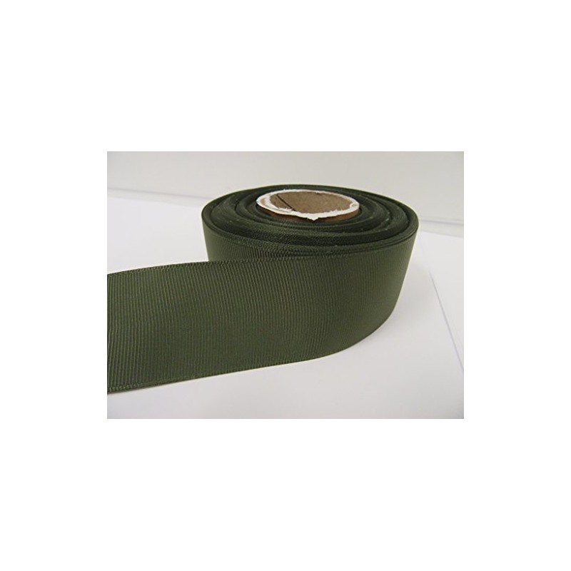 2 metres of 38mm Grosgrain Ribbed Ribbon Olive Dark Green