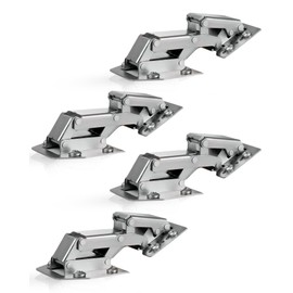 Gedotec Screw-On Hinge Made of Steel, Pack of 4 Furniture Hinges, CH 300 Caravan Hinge without Damping, Nickel-Plated High Hinge, Opening Angle: 90°, Mounting Hinge for Screwing On