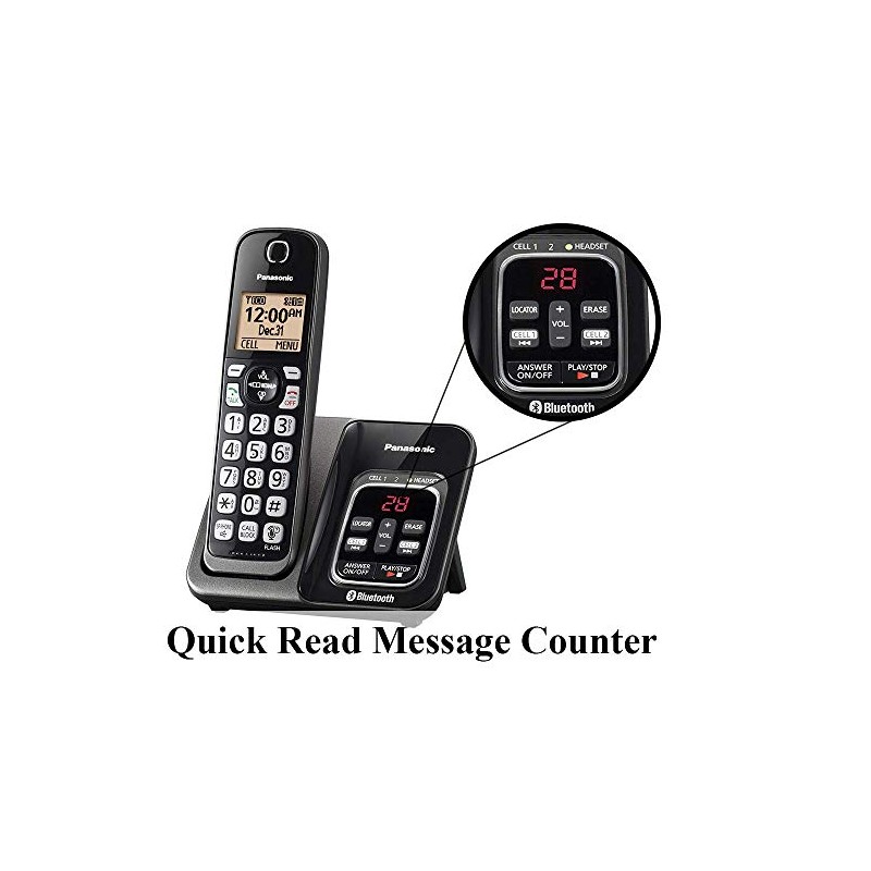 Panasonic KX-TG833 DECT 6.0 - Paquete de teléfono Bluetooth con