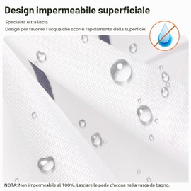 Lerores Tenda per doccia 80x200cm, con fondo pesante, resistente alla muffa, idrorepellente, lavabile, in tessuto di poliestere, tende da bagno con occhielli e 5 anelli per doccia per bagno, colore