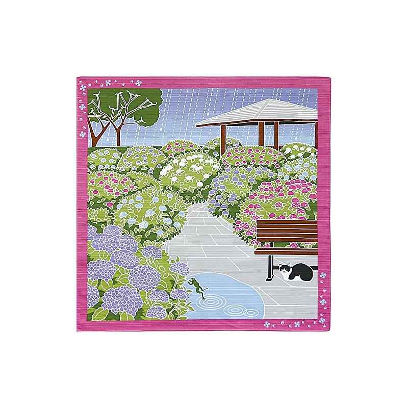 Yamako 88590 Tama's Walk, pequeño Furoshiki, hortensia, 50 x 5