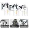 ALAISLYC 3-Light Bathroom Light Fixtures Modern Chrome Vanity Lights for