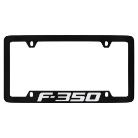 Ford F-350 wordmark black coated metal license plate frame holder