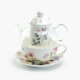 Grace's Teaware Grace Teaware Garden Joy Glass Fine Porcelain Tea For One