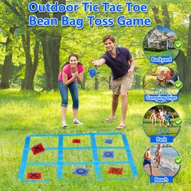 CWLAKON Outdoor Giant Tic Tac Toe Bean Bag Toss Games for Kids Adults Family, Large Outside Lawn Yard Backyard Carnival Field Day Game, Beach Picnic Camping Birthday Party Family Reunion Games