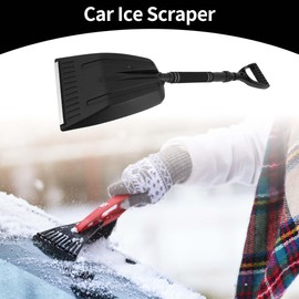Partuto 1pc 72-85cm Universal Car Ice Scraper - SUV Snow Frost Remover for Car Truck RV Windscreen Side Window Anti Crash Portable - Aluminum Alloy Black Snow Shoveling Defrost Clearing
