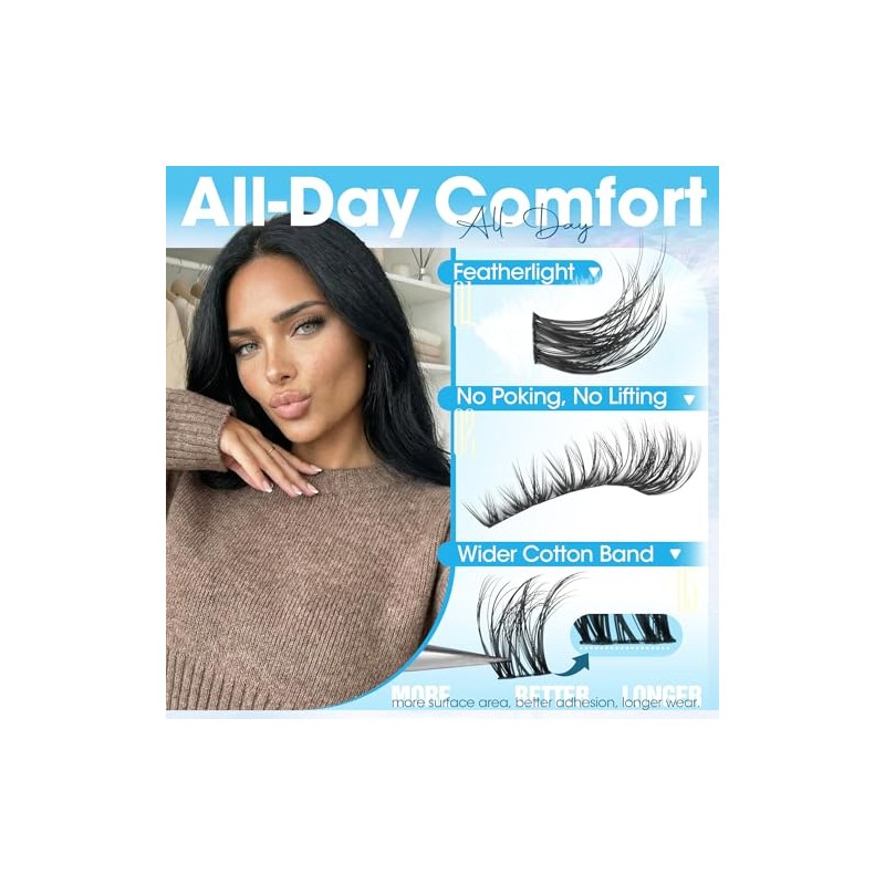 Spider Lash Clusters Fluffy Eyelash Extensions Wispy Individual Lashes Natural