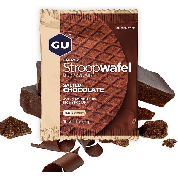 GU Energy Stroopwafel Sports Nutrition Waffle, 16-Count, Gluten Free Salted Chocolate