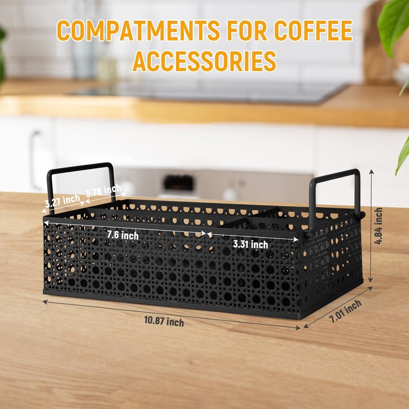 DYGZBLHT Coffee Bar Organizer, Metal Countertop Station With Handles, Coffee