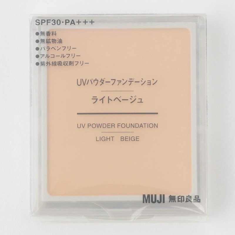 MUJI 02545932 UV Powder Foundation, Light Beige, SPF30, PA+++, 0.3