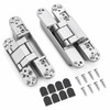 2-Piece 3D Adjustable Hidden Door Hinges, Concealed Cross Hinges for