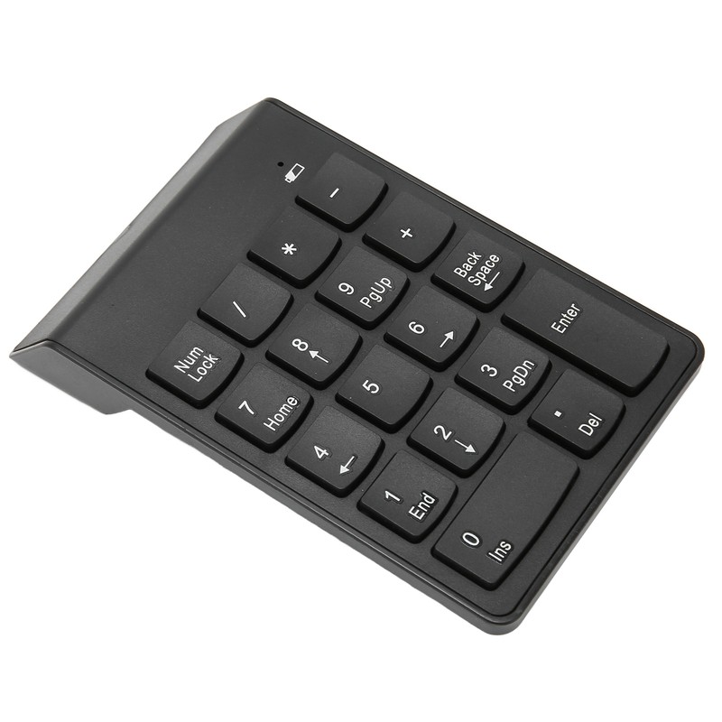 Wireless Number Pad 2.4G Receiver Black 18 Concave Keys Battery