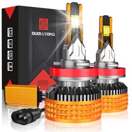 LED H11 H8 H9 para Faros Auto, 900% Brillo 50000LM 320W (Paquete de 2) | 6000K Luz Blanca, Sistema de Canbus, 6 Tubos de Cobre Disipan Calor, Ventilad