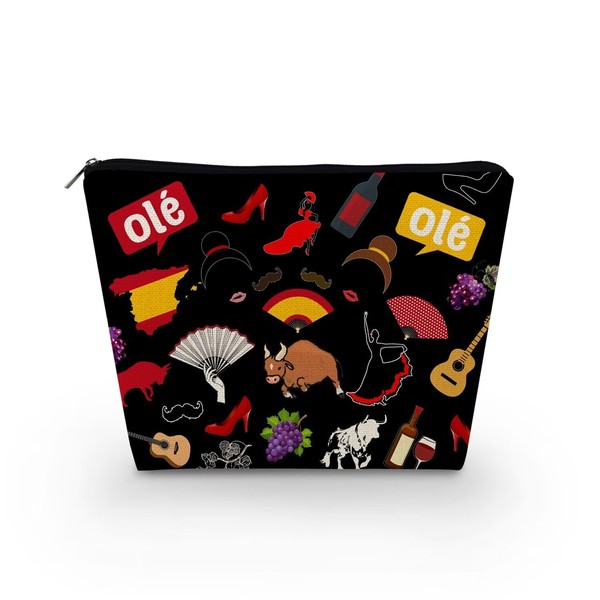 Livel lhood Travel Spain Makeup Bag Cute Small Canvas Organizer