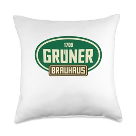 Grüner Brauhaus Shirt Throw Pillow
