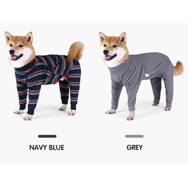 SUYUKU Recovery Suit for Dogs, Anti-Leak Puppy, Long Sleeve Bodysuit for Elizabethan Collar, One-Piece with Legs, Operation Bodysuit, Soft, Comfortable, Warm Pyjamas, Clothing for Pets (Blue, S)