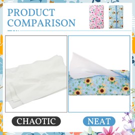 Kigeli 2 Pieces Purse Tissue Holder Travel Tissue Pouch for Purse Fabric Zipper Enclosed Pouches Reusable Flower Pattern Tissue Holder for Purse Coins, 5.25 x 3 Inches(Floral Flower Print)