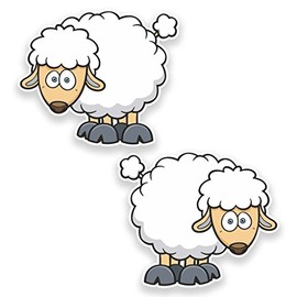 2 x Sheep Sticker Glue Car Van Camper Glass # 9277