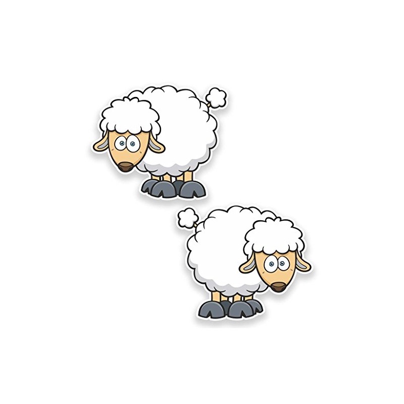 2 x Sheep Sticker Glue Car Van Camper Glass #